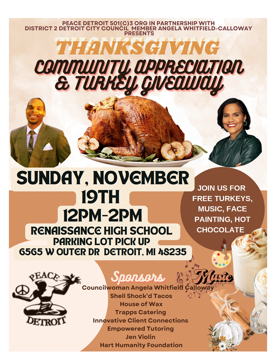 Turkey Giveaway with PEACE Detroit City of Detroit